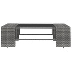 11-tlg. Garten-Lounge-Set mit Kissen Grau Poly Rattan
