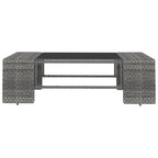 14-tlg. Garten-Lounge-Set mit Kissen Grau Poly Rattan