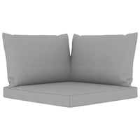 Garten-Palettensofa 2-Sitzer mit Kissen in Grau Kiefernholz