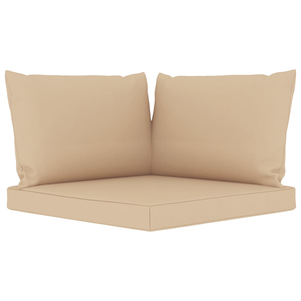 Garten-Palettensofa 2-Sitzer mit Kissen in Beige Kiefernholz