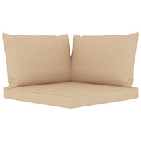 Garten-Palettensofa 2-Sitzer mit Kissen in Beige Kiefernholz