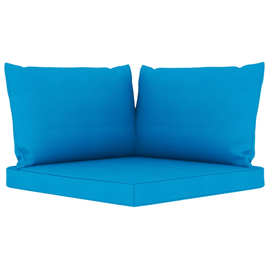 Garten-Palettensofa 2-Sitzer mit Kissen in Hellblau Kiefernholz