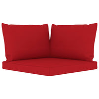 Garten-Palettensofa 2-Sitzer mit Kissen in Rot Kiefernholz