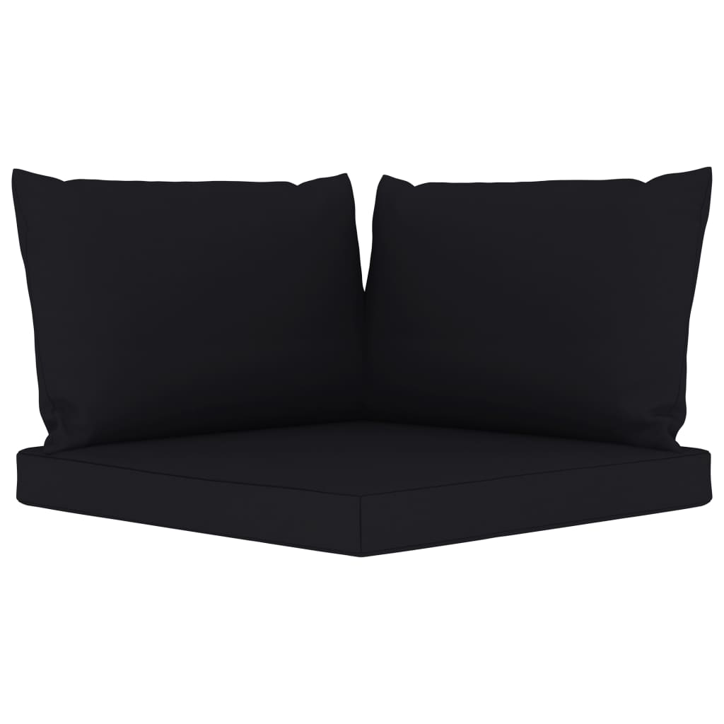 Garten-Palettensofa 2-Sitzer mit Kissen in Schwarz Kiefernholz