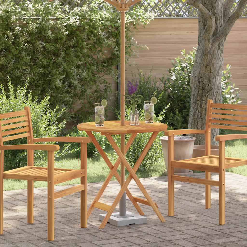Klappbarer Gartentisch Ø60x75 cm Massivholz Eukalyptus