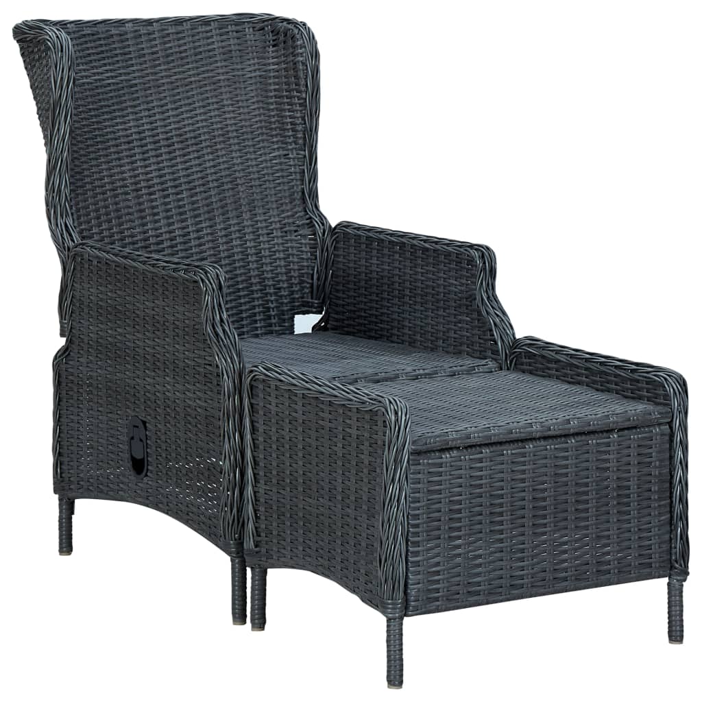 7-tlg. Garten-Essgruppe Dunkelgrau