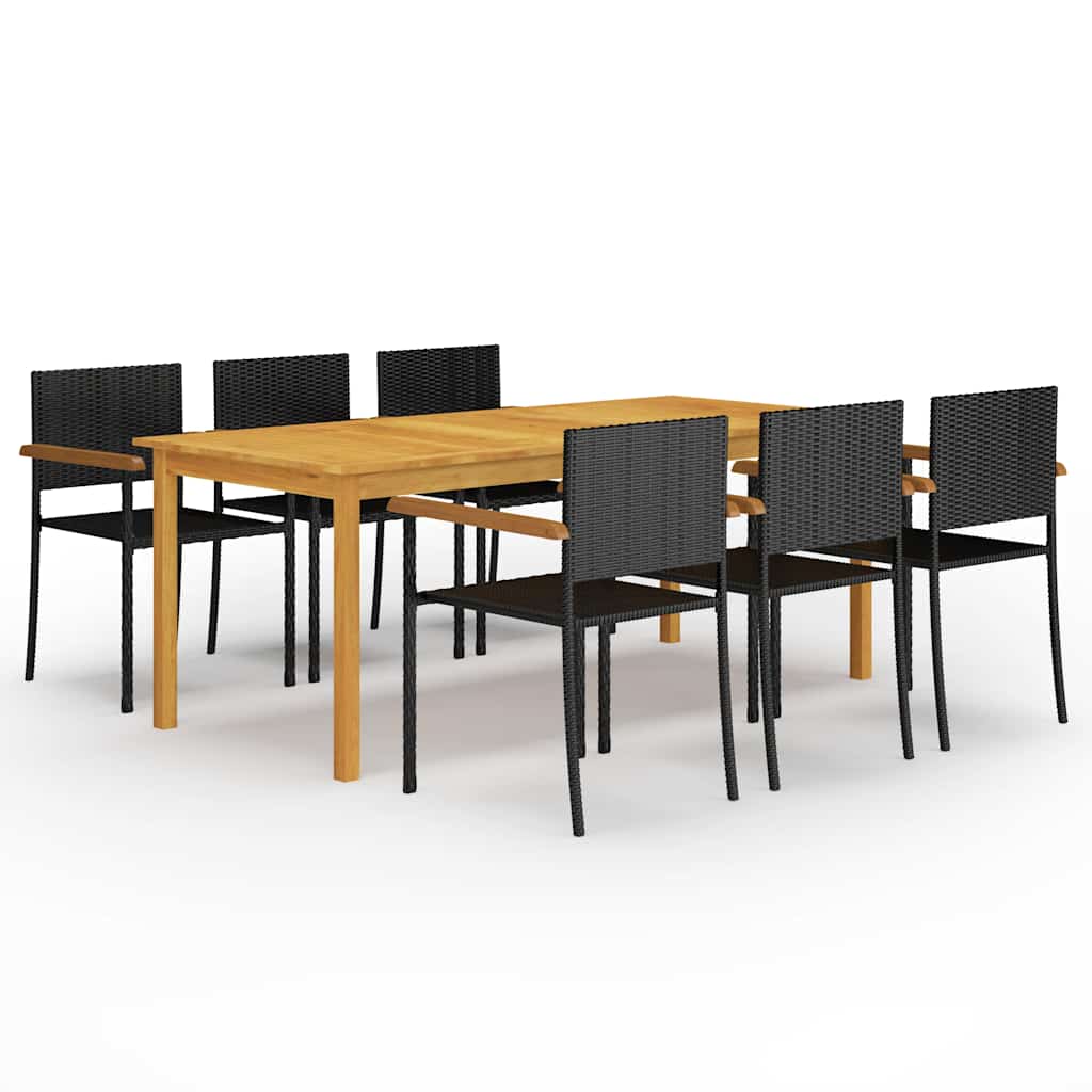7-tlg. Garten-Essgruppe Schwarz