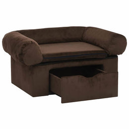 vidaXL Hundesofa mit Schublade Braun 75x50x38 cm Plüsch