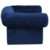 Hundesofa mit Schublade Blau 75x50x38 cm Plüsch