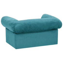 vidaXL Hundesofa mit Speicher Türkis 75 x 50 x 38cm Plüsch