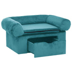 Hundesofa mit Speicher Türkis 75 x 50 x 38cm Plüsch
