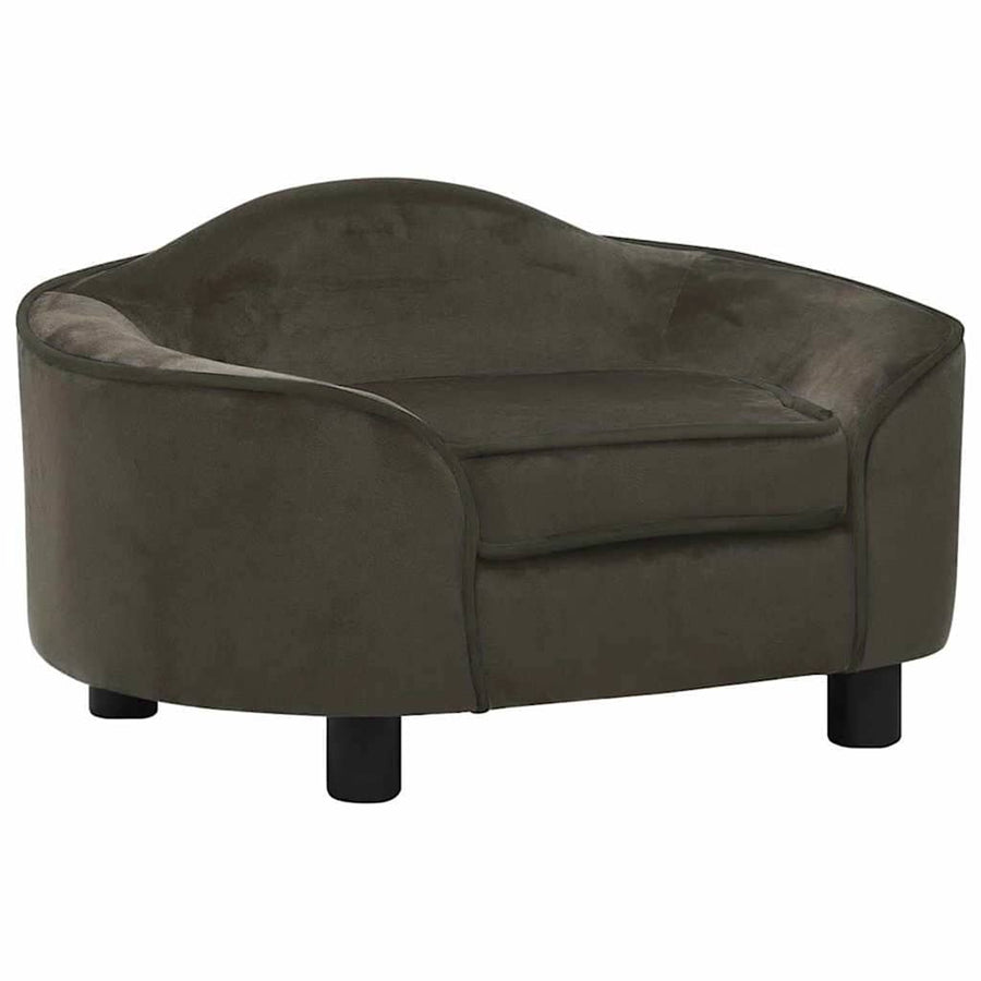 vidaXL Hundesofa Dunkelgrau 67x47x36 cm Plüsch