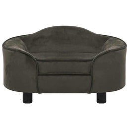 vidaXL Hundesofa Dunkelgrau 67x47x36 cm Plüsch