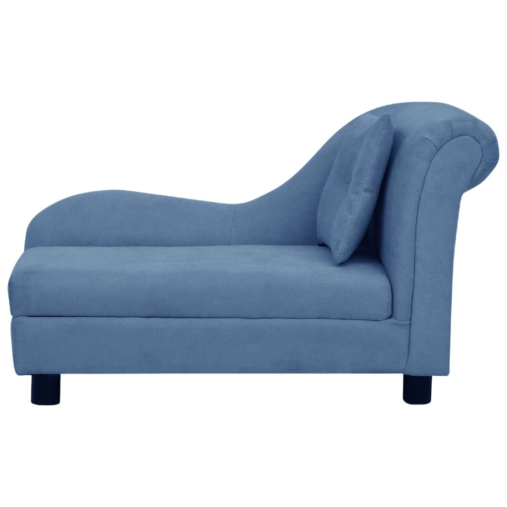 Hundesofa mit Kissen Blau 83x44x44 cm Plüsch