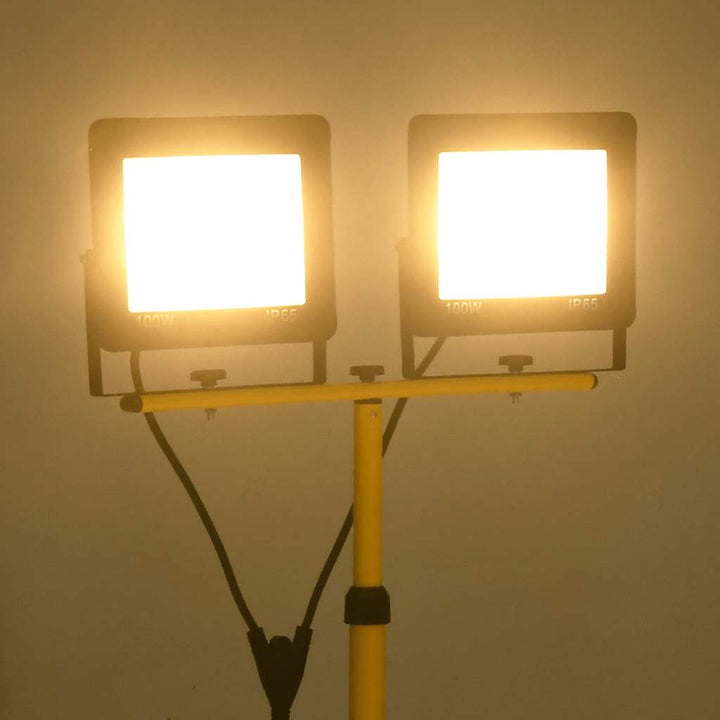 LED-Fluter mit Stativ 2x100 W Warmweiß