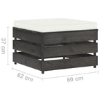 2-tlg. Garten-Lounge-Set mit Kissen Grau Imprägniertes Holz