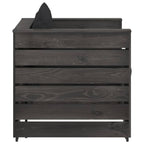 2-tlg. Garten-Lounge-Set mit Kissen Grau Imprägniertes Holz