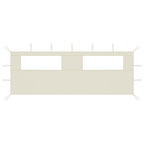 Pavillon-Seitenwand mit Fenstern 6x2 m Creme