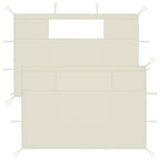 Pavillon-Seitenwände mit Fenstern 2 Stk. Creme