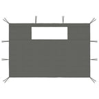 Pavillon-Seitenwände mit Fenstern 2 Stk. Anthrazit