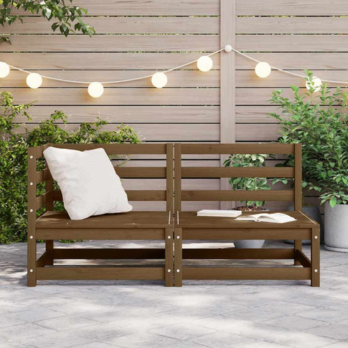 2-tlg. Garten-Lounge-Set Honigbraun Massivholz Kiefer