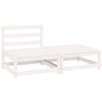 2-tlg. Garten-Lounge-Set Weiß Kiefer Massivholz