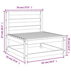 3-tlg. Garten-Lounge-Set Grau Kiefer Massivholz