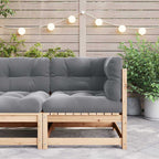 Garten-Ecksofa mit Grauen Kissen Massivholz Kiefer