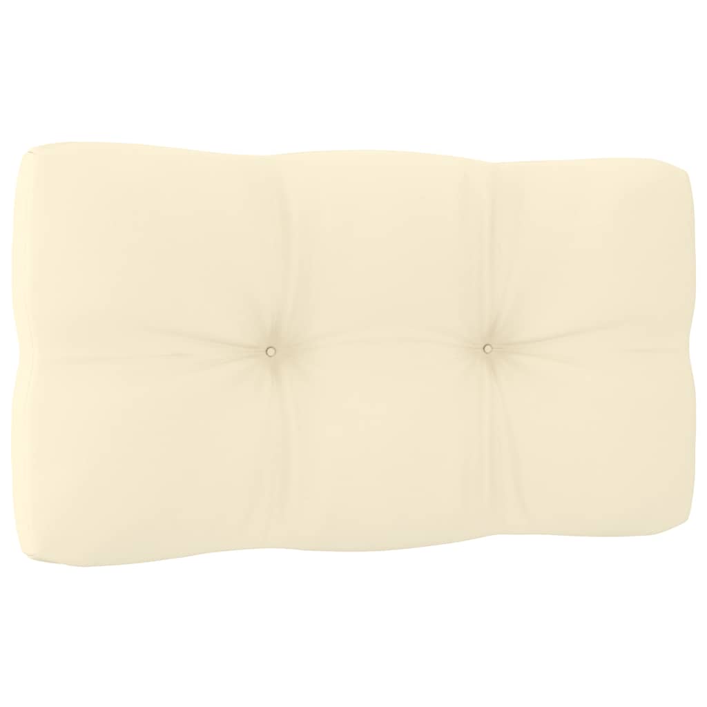 Garten-Ecksofa mit Creme Kissen Massivholz Kiefer