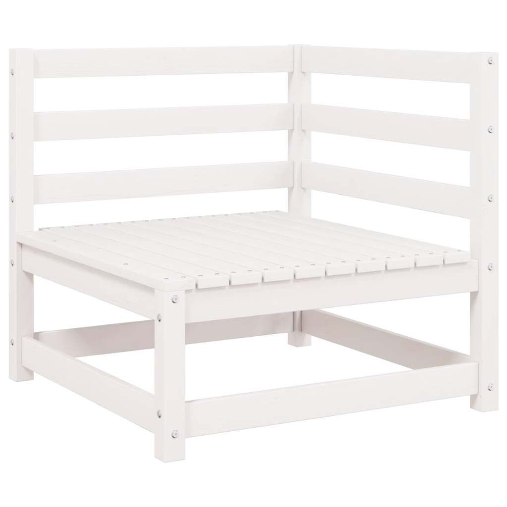 Gartensofa 2-Sitzer mit Kissen Kiefer Massivholz Weiß