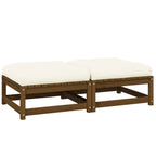 Garten-Fußhocker mit Kissen 2 Stk. Honigbraun Massivholz Kiefer
