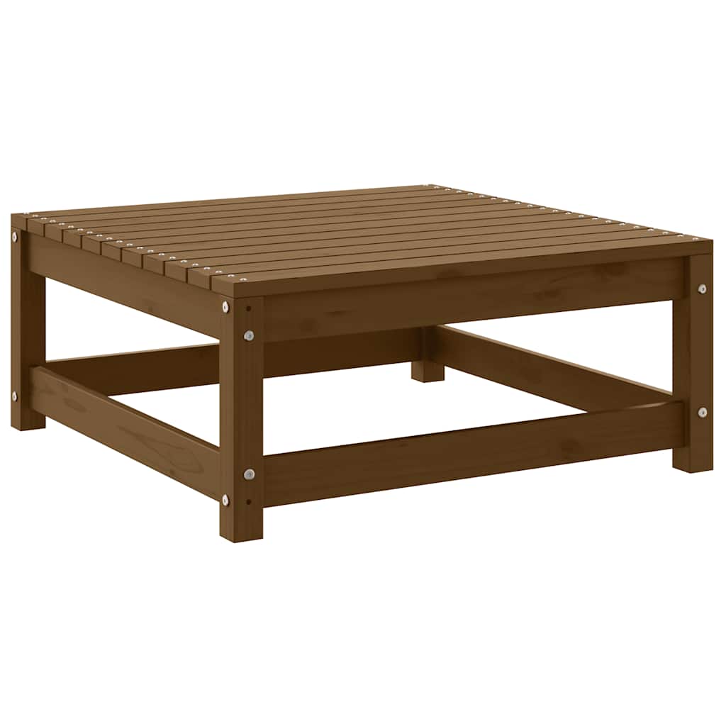 Garten-Fußhocker mit Kissen 2 Stk. Honigbraun Massivholz Kiefer