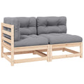2-tlg. Garten-Lounge-Set mit Kissen Kiefer Massivholz