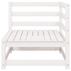 2-tlg. Garten-Lounge-Set mit Kissen Weiß Kiefer Massivholz