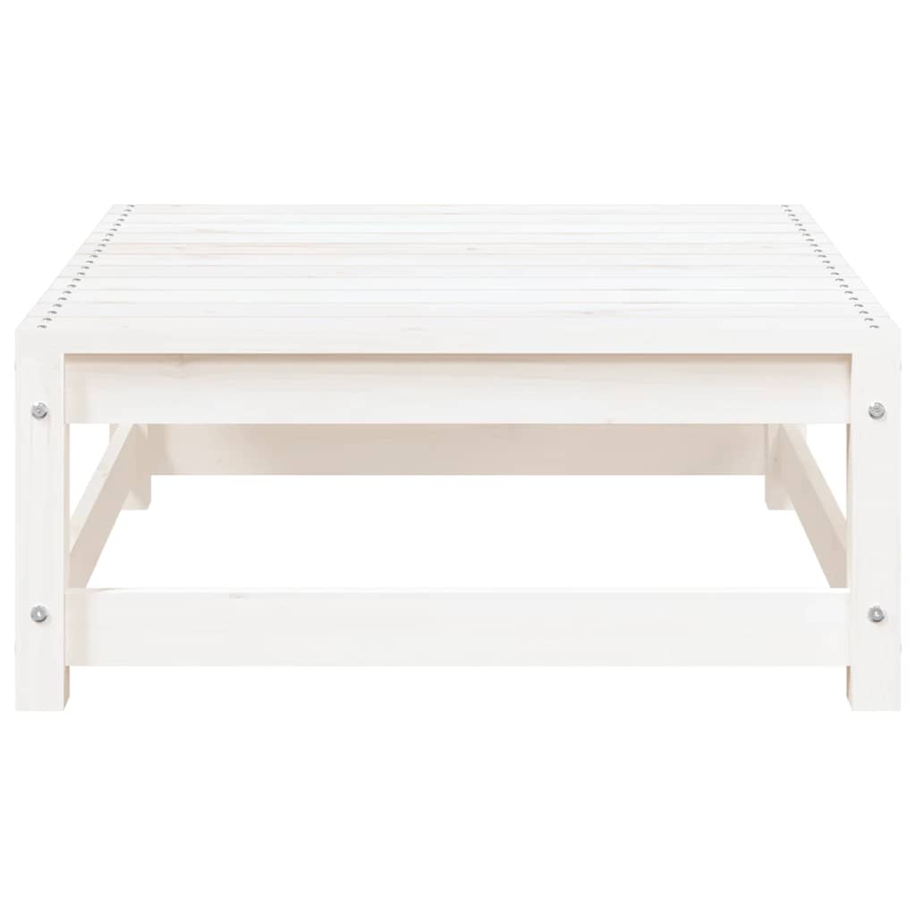 2-tlg. Garten-Lounge-Set mit Kissen Weiß Kiefer Massivholz
