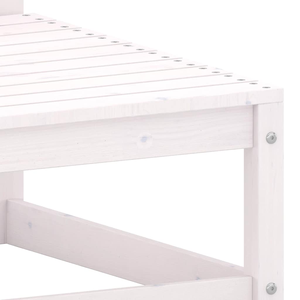 2-tlg. Garten-Lounge-Set mit Kissen Weiß Kiefer Massivholz