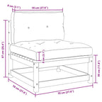 2-tlg. Garten-Lounge-Set mit Kissen Grau Kiefer Massivholz