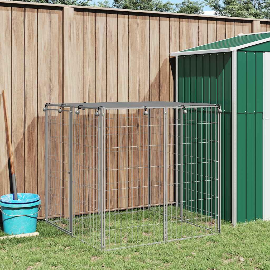 Hundezwinger Silbern 110x110x110 cm Stahl