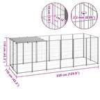 Hundezwinger Silbern 330x110x110 cm Stahl