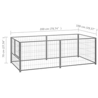 Hundezwinger Silbern 200x100x70 cm Stahl