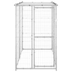 Outdoor-Hundezwinger mit Dach Verzinkter Stahl 110x220x180 cm