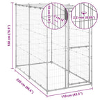 Outdoor-Hundezwinger mit Dach Verzinkter Stahl 110x220x180 cm