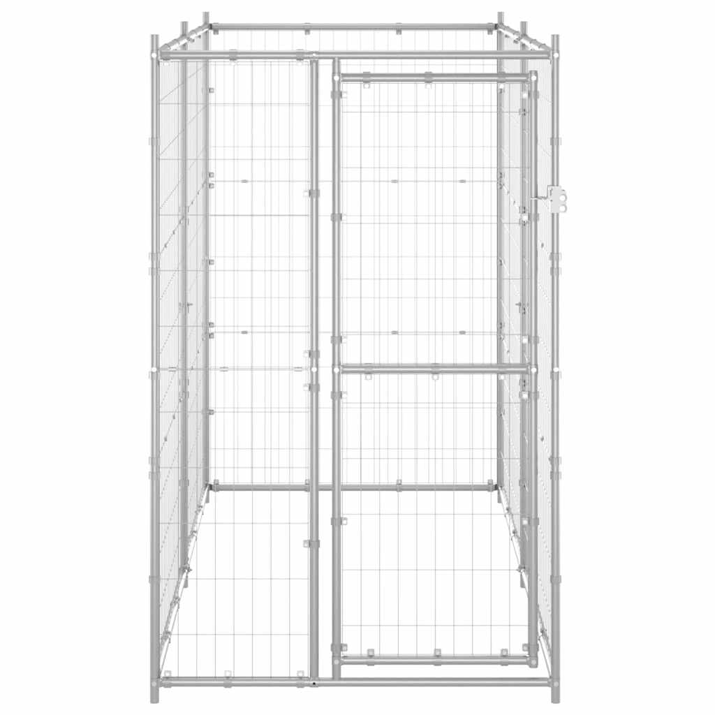 Outdoor-Hundezwinger Verzinkter Stahl 110x220x180 cm