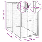 Outdoor-Hundezwinger Verzinkter Stahl 110x220x180 cm