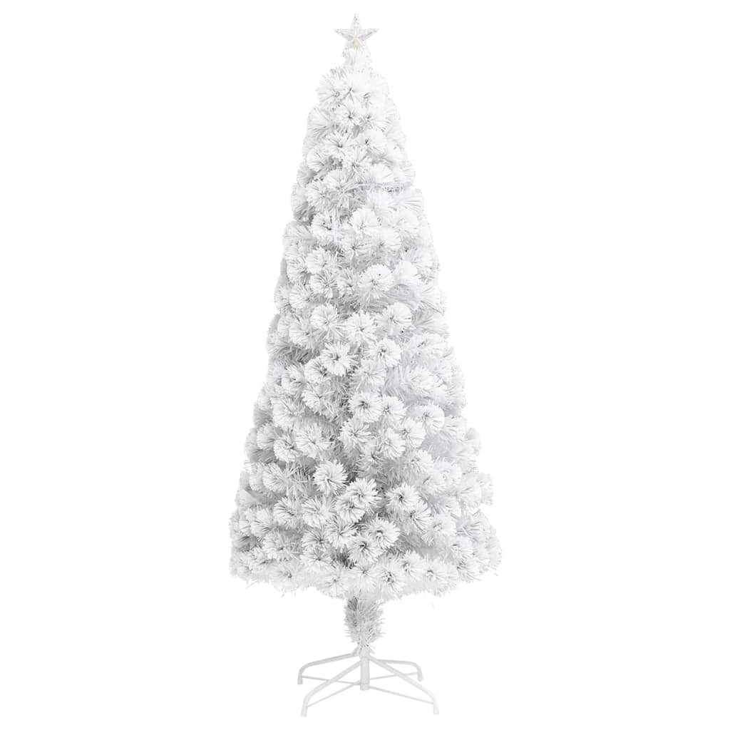 Künstlicher Weihnachtsbaum mit Beleuchtung Weiß 180cm Glasfaser