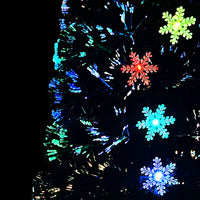 Weihnachtsbaum mit LED-Schneeflocken Schwarz 240 cm Fiberoptik