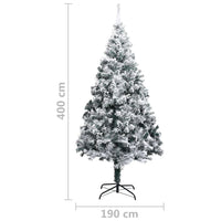 Künstlicher Weihnachtsbaum Beschneit Grün 400 cm PVC