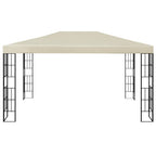 Pavillon mit LED-Lichterkette 3x4 m Cremeweiß