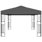 Pavillon mit LED-Lichterkette 3x4 m Anthrazit Stoff