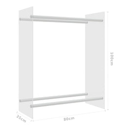 vidaXL Brennholzregal Transparent 80x35x100 cm Hartglas